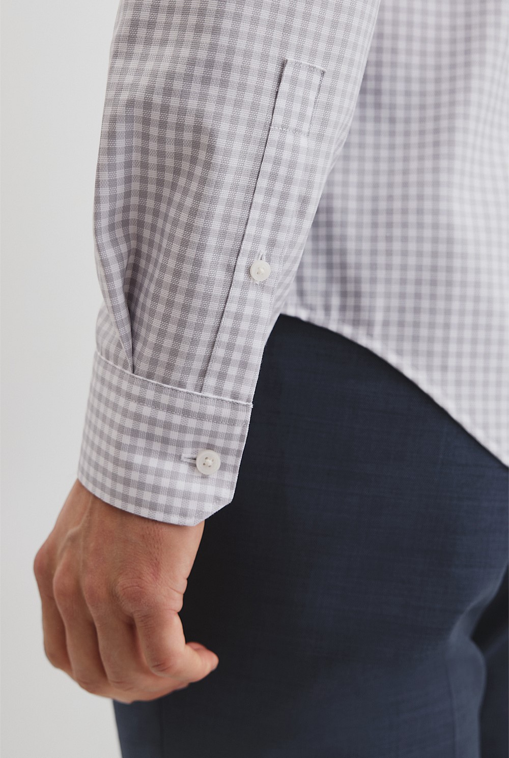 Slim Fit Gingham Travel Shirt