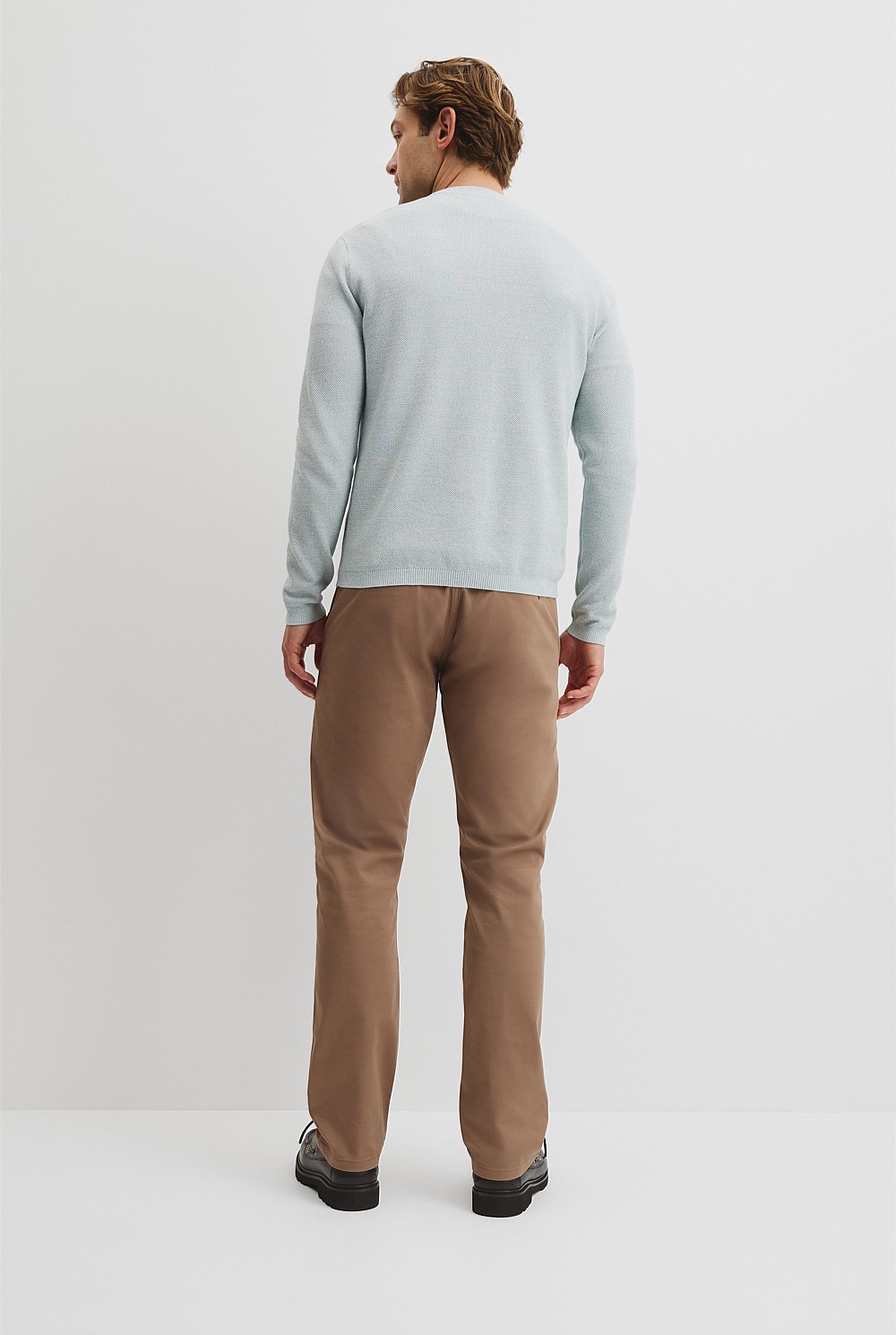 Australian Good Earth Cotton Pique Crew Neck Knit