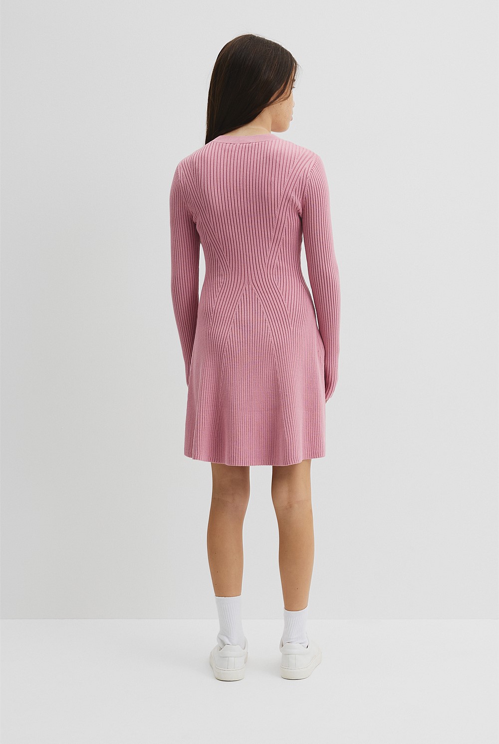 Teen Rib Long Sleeve Knit Dress