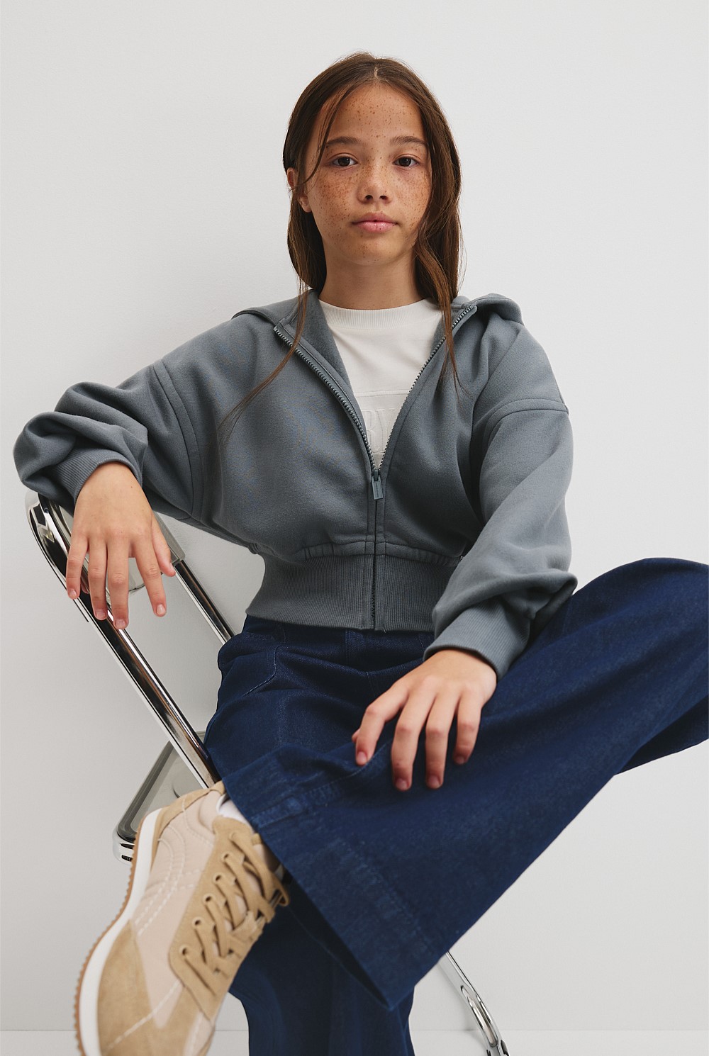 Teen Australian Cotton Cropped Zip Through Jacket`