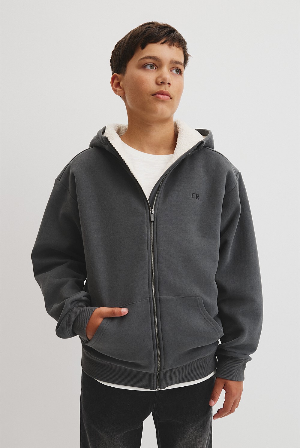 Teen Fleece Lined Zip Through Sweat