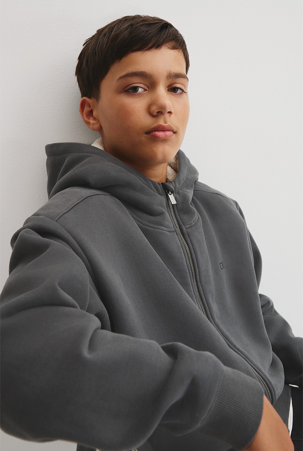 Teen Fleece Lined Zip Through Sweat