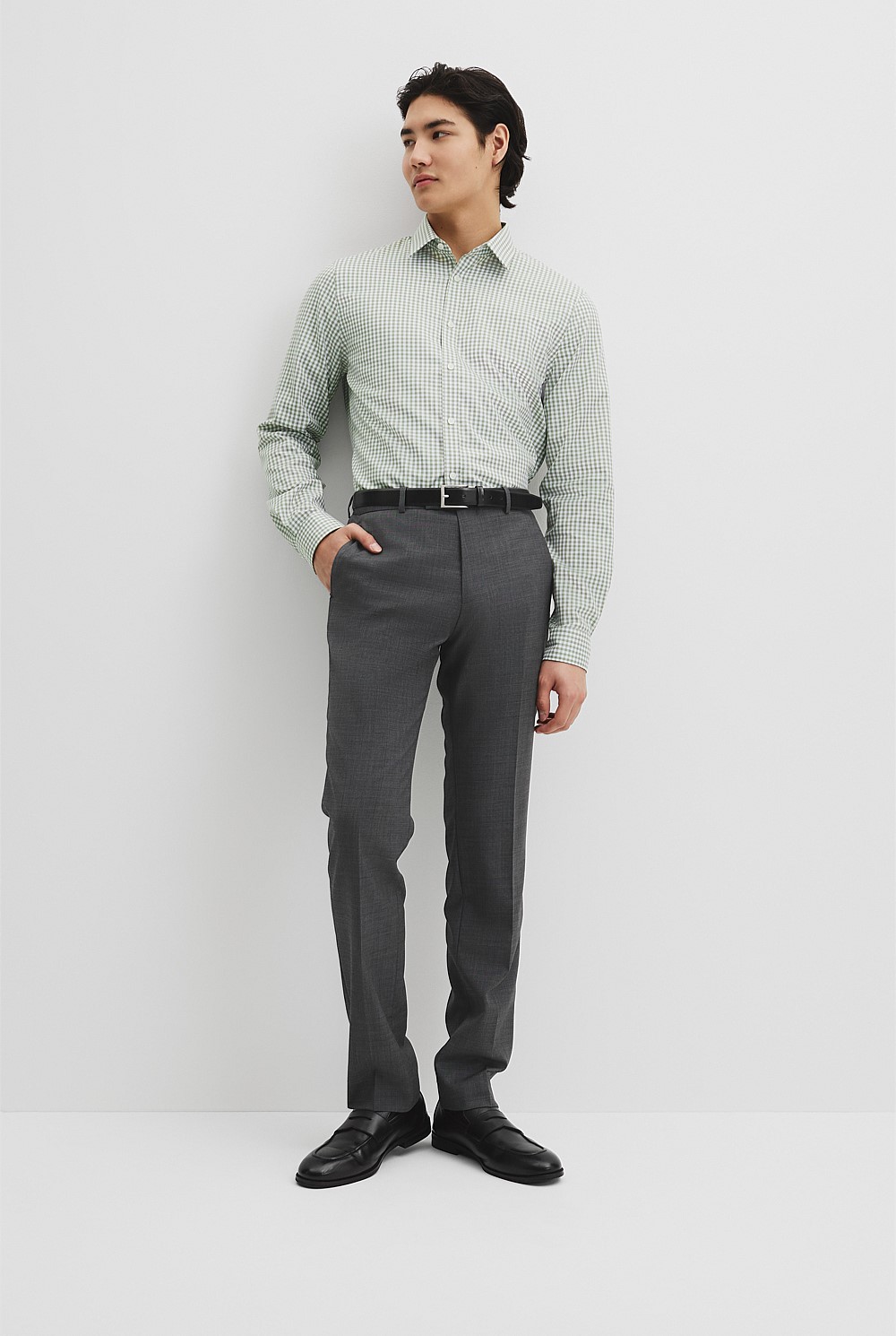 Slim Fit Gingham Travel Shirt