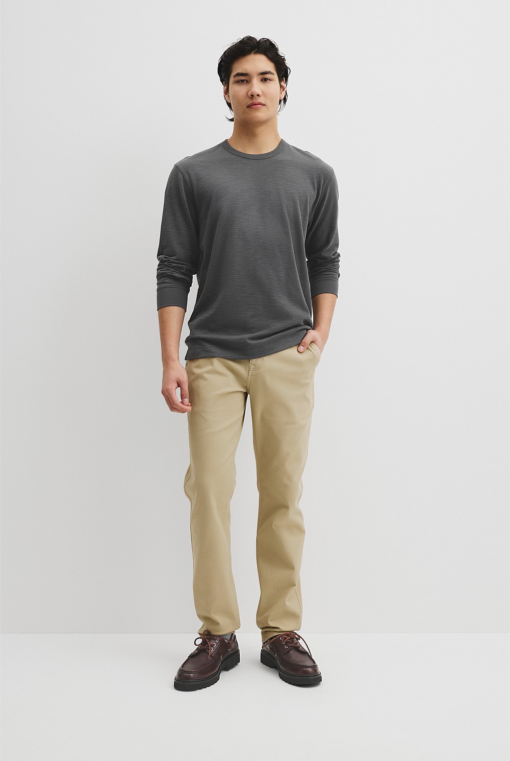 Long Sleeve Cotton Slub T-Shirt