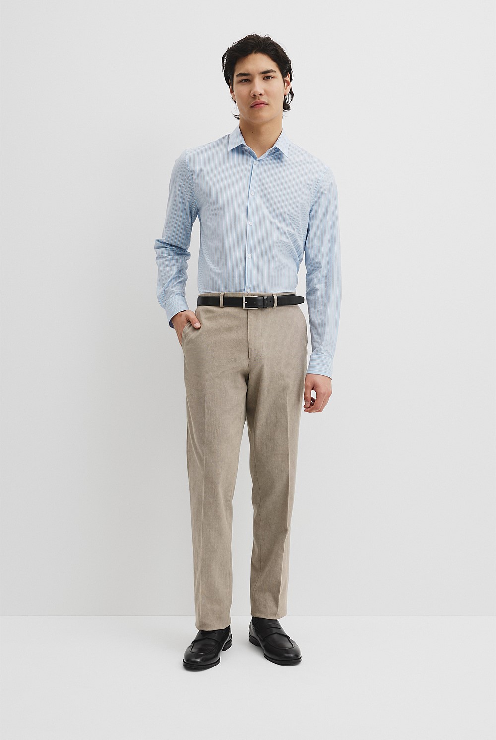 Slim Fit Cotton Stretch Stripe Shirt