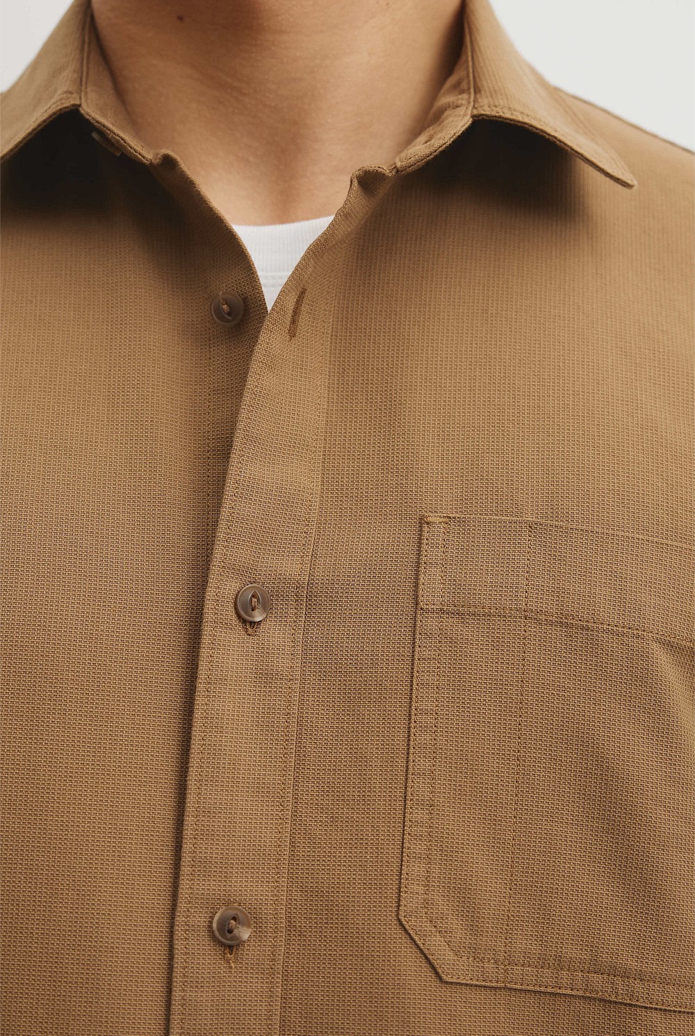 Regular Fit Cotton Waffle Shirt