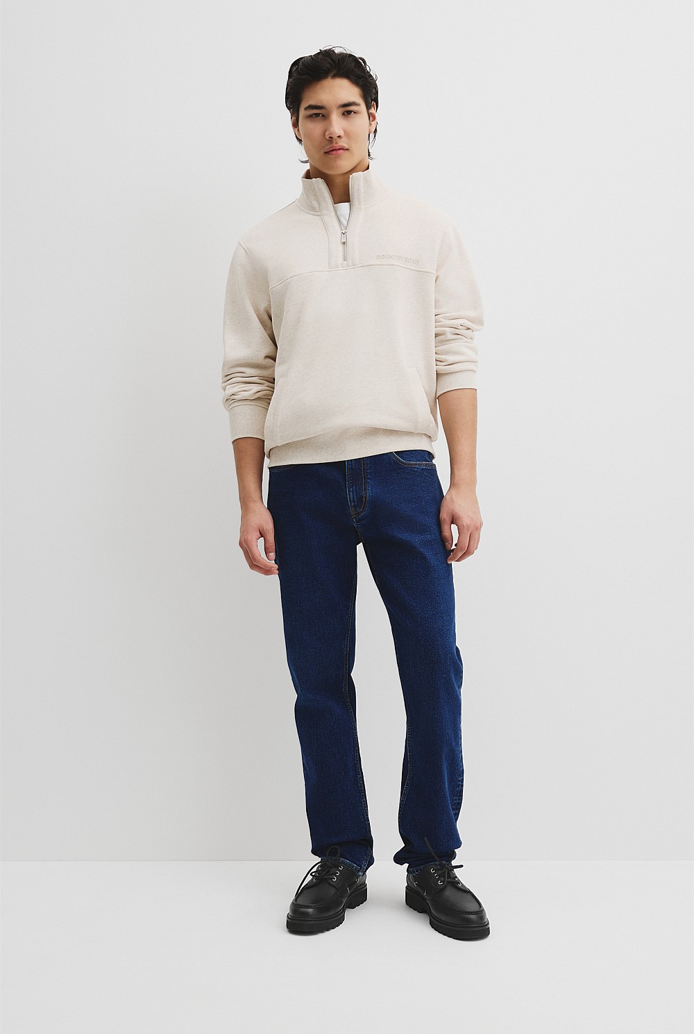 Australian Cotton Modern Logo Half Zip Sweat