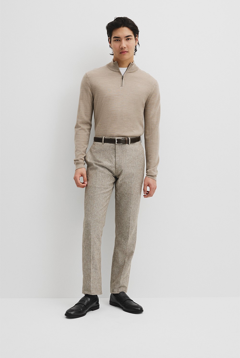 Australian Merino Long Sleeve Vam Half Zip Knit