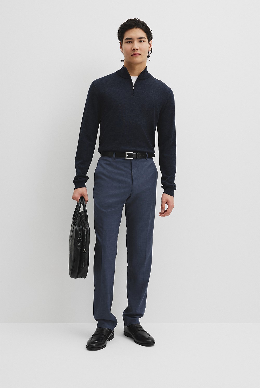 Australian Merino Long Sleeve Vam Half Zip Knit