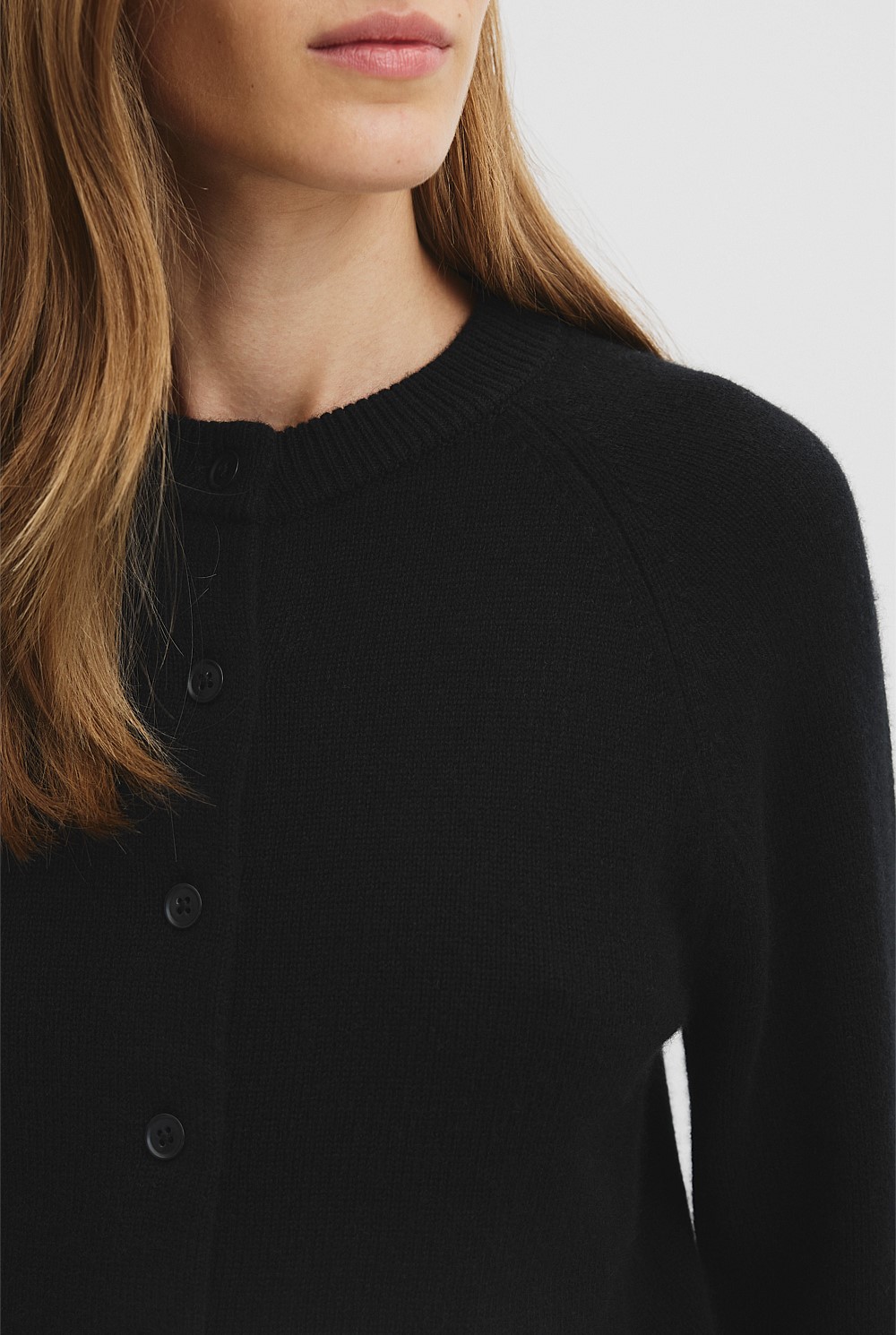 Cotton Cashmere Crew Neck Cardigan