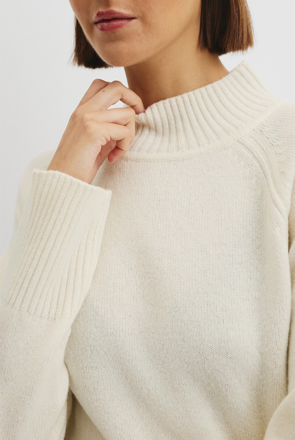 Merino Wool Funnel Neck Knit