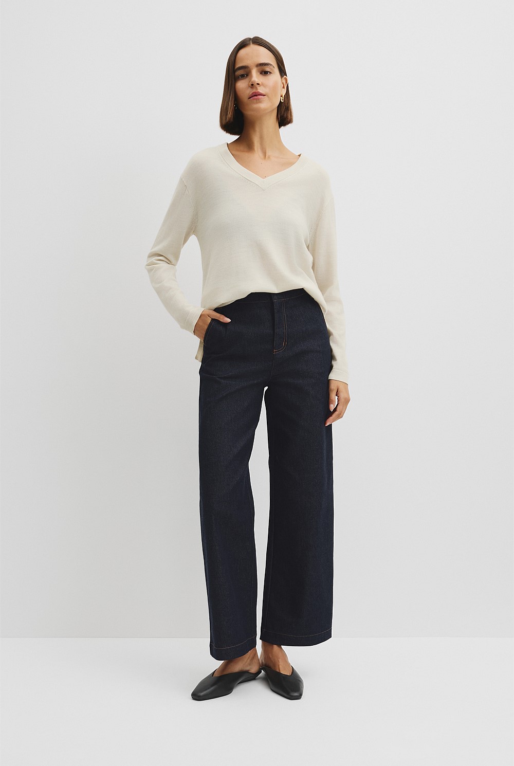 Lightweight Merino Wool V-Neck Knit