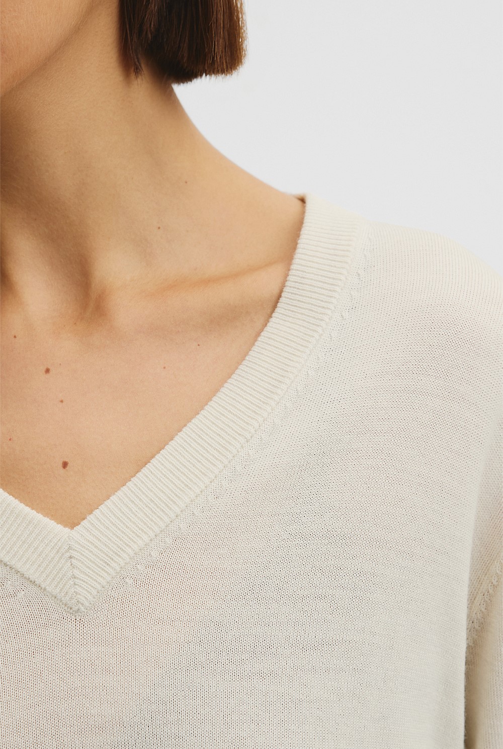 Lightweight Merino Wool V-Neck Knit