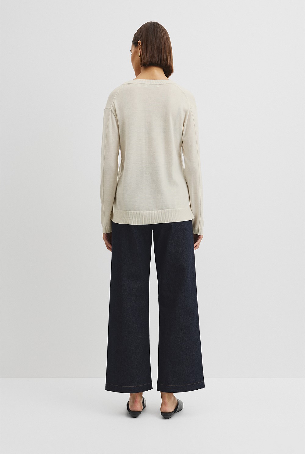 Lightweight Merino Wool V-Neck Knit