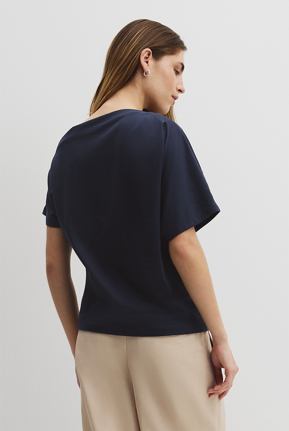 Australian Cotton One Shoulder T-Shirt