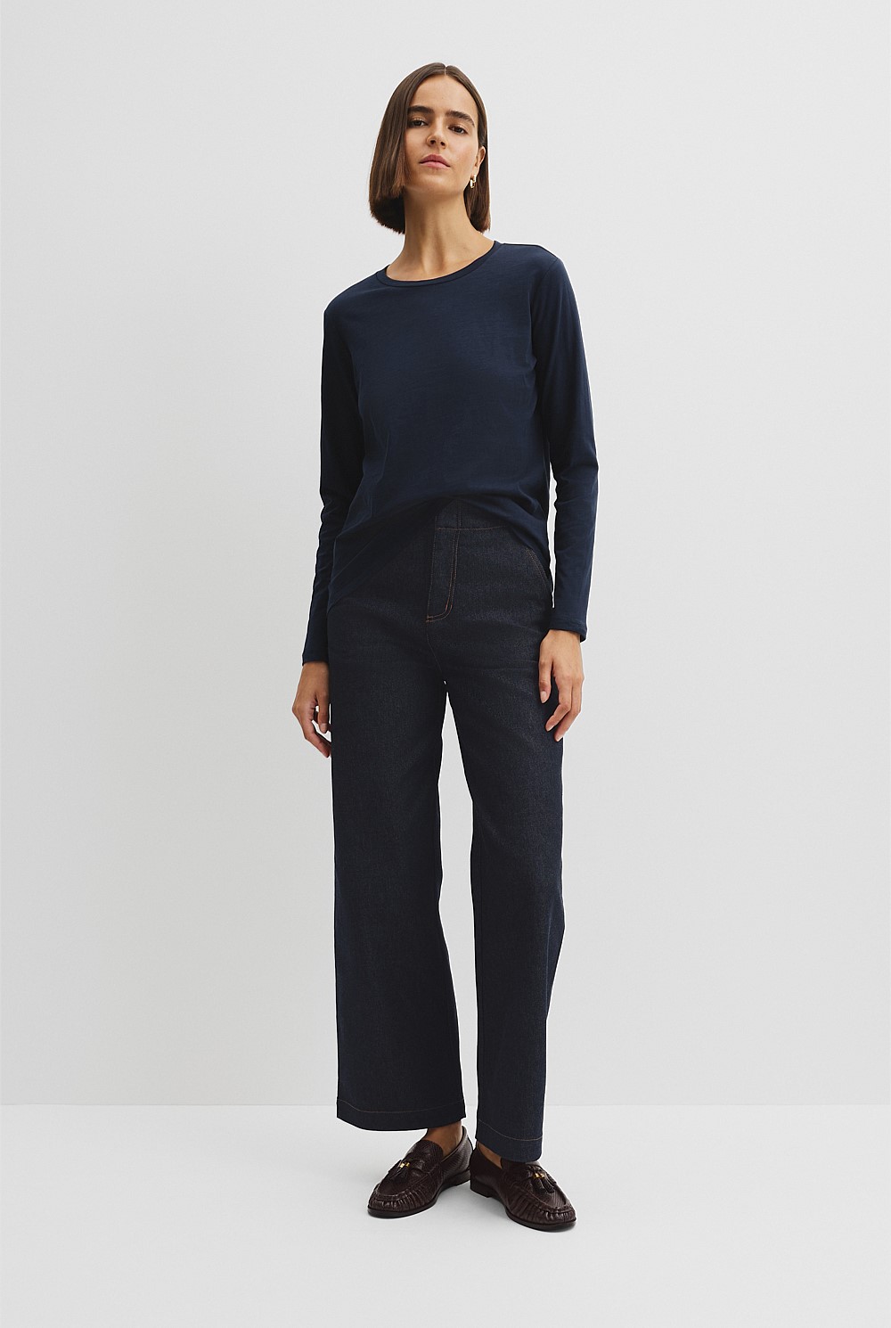 Australian Good Earth Cotton Textured Slub T-Shirt