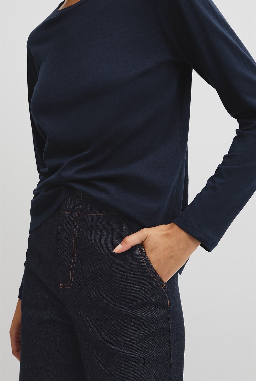 Australian Good Earth Cotton Textured Slub T-Shirt