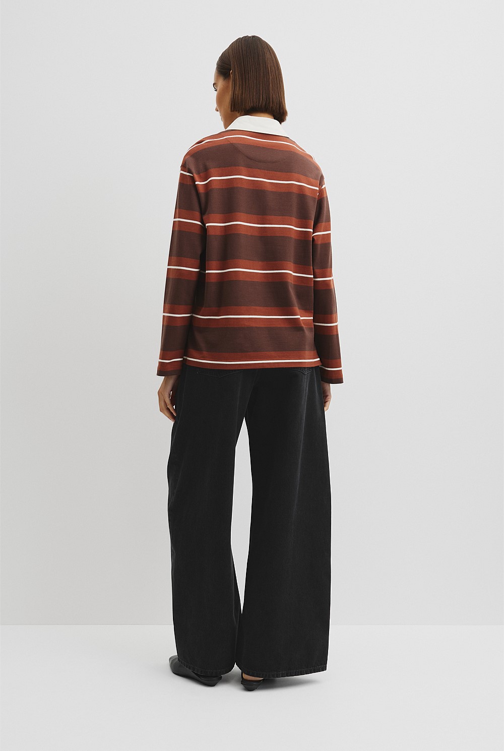 Australian Cotton Stripe Rugby Polo Sweat