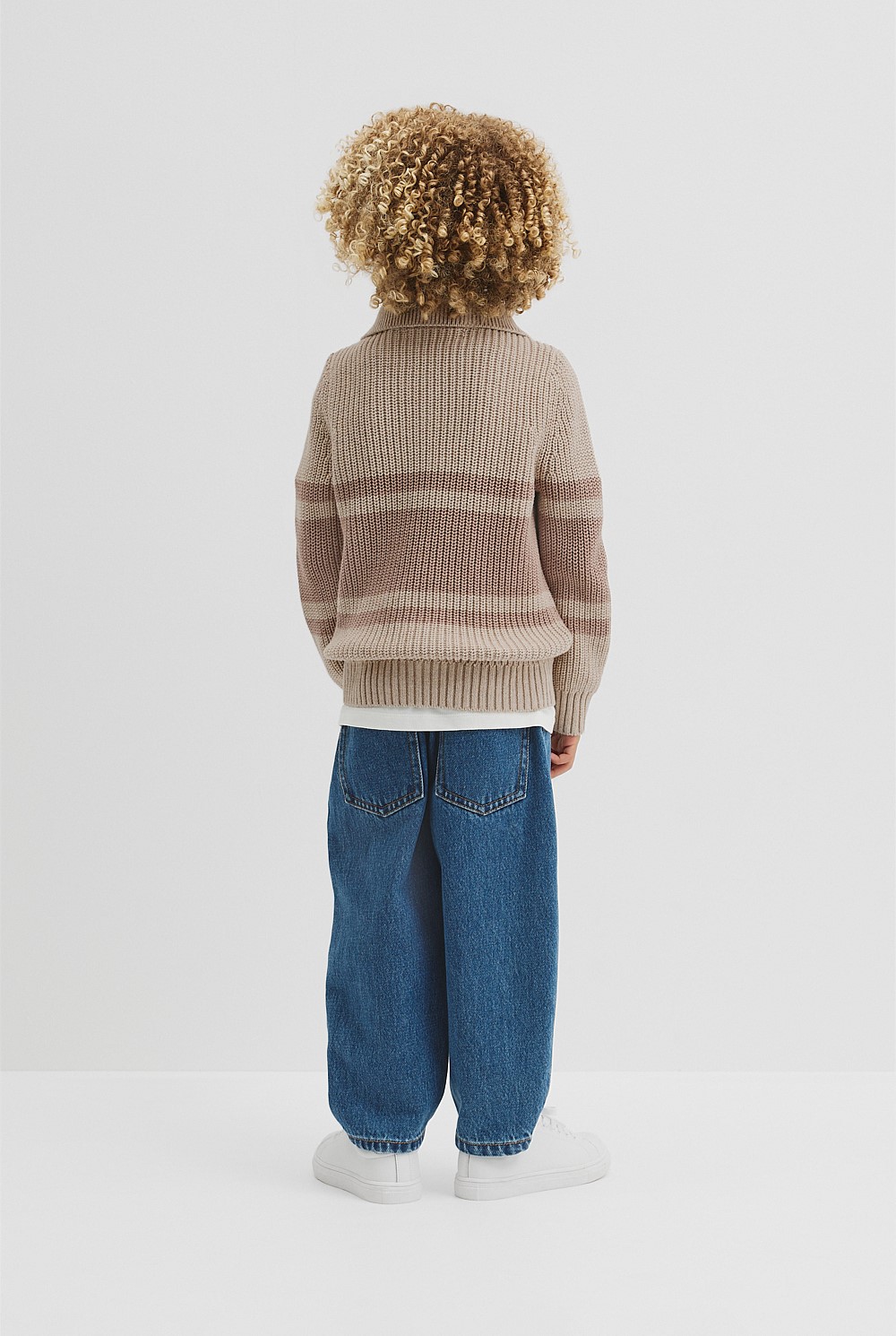 Stripe Half Zip Knit