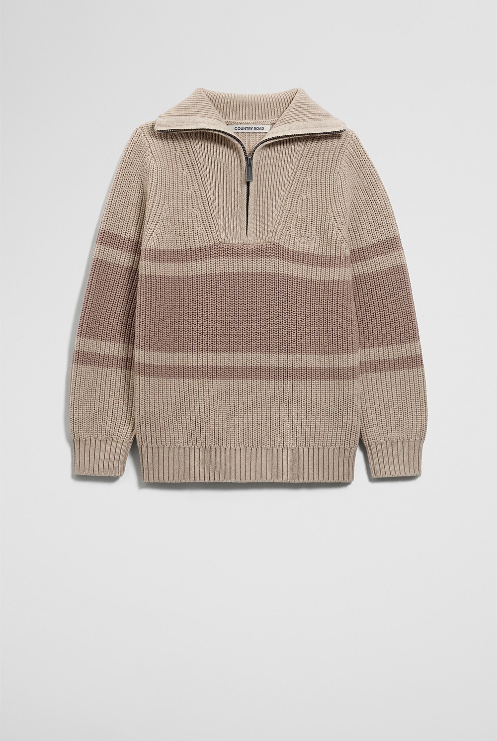 Stripe Half Zip Knit