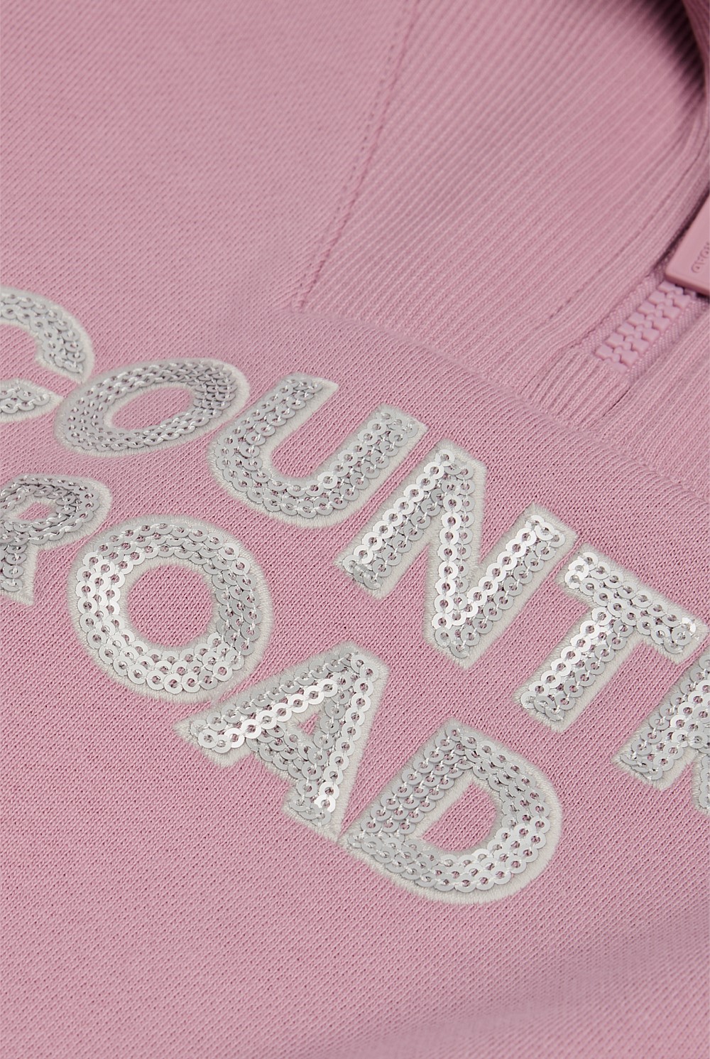 Australian Cotton Blend Sequin Half Zip Sweat