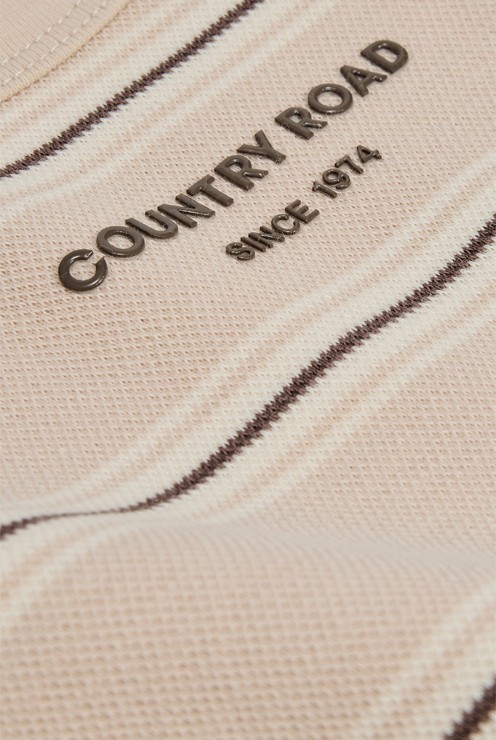 Organically Grown Cotton Stripe Long Sleeve Pique T-Shirt