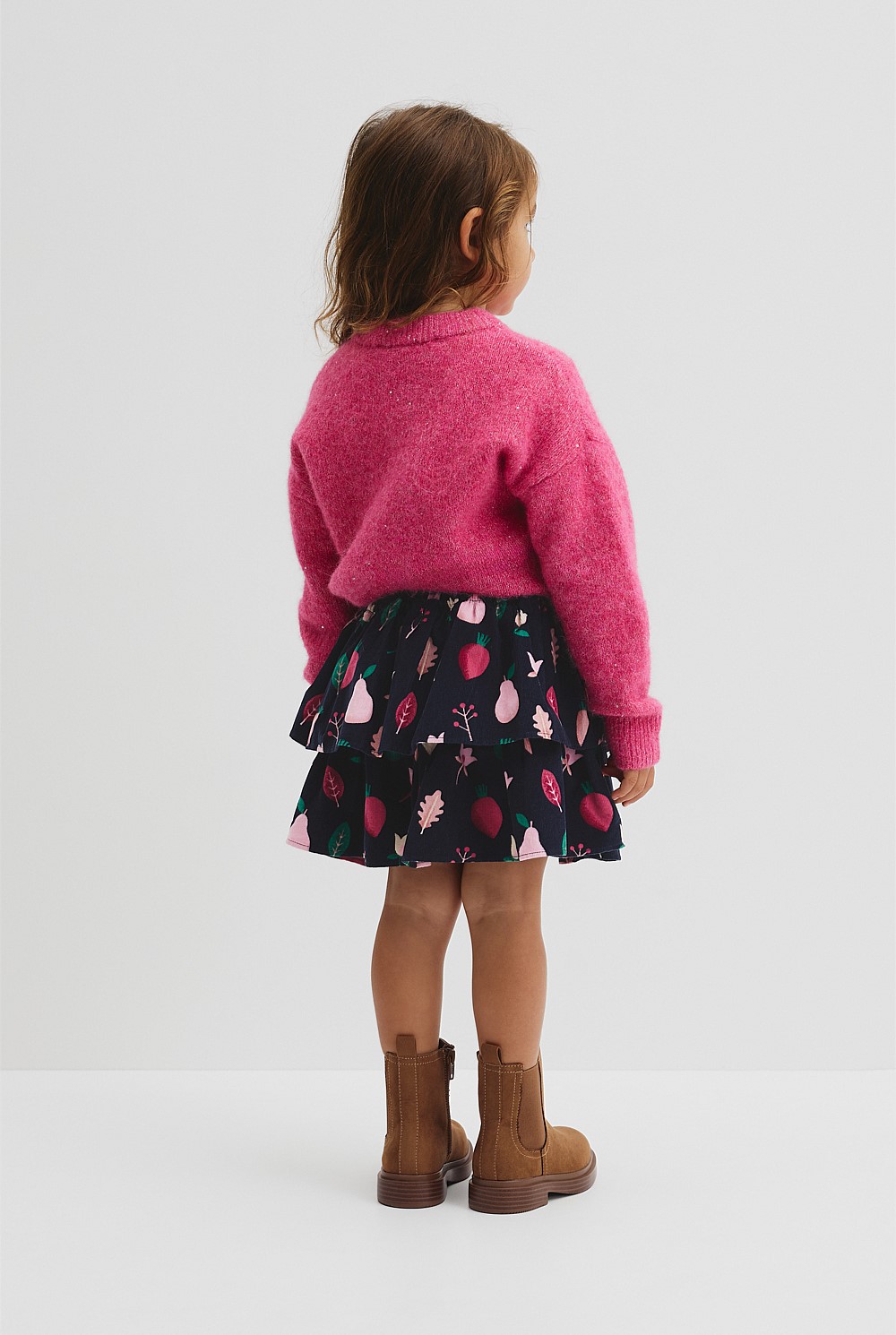 Fruit Tiered Cord Skirt