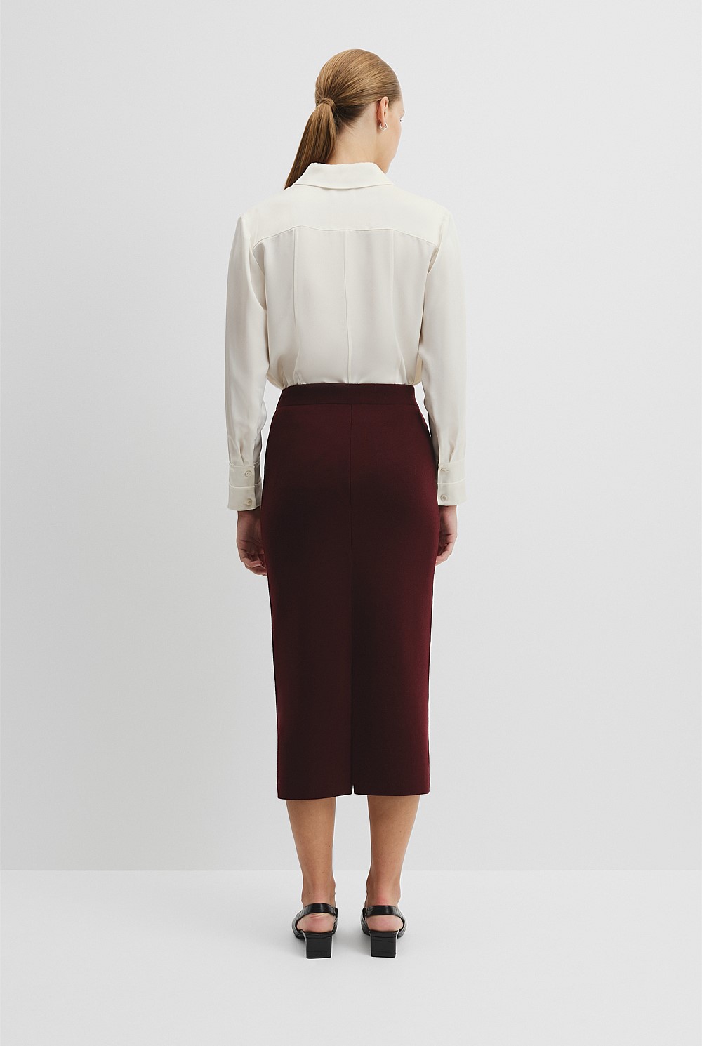 Compact Wool Knit Skirt