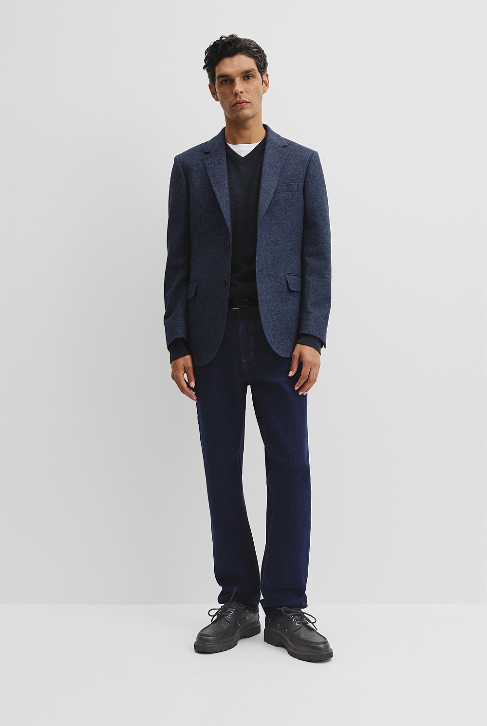Regular Fit Wool Blend Texture Jacket