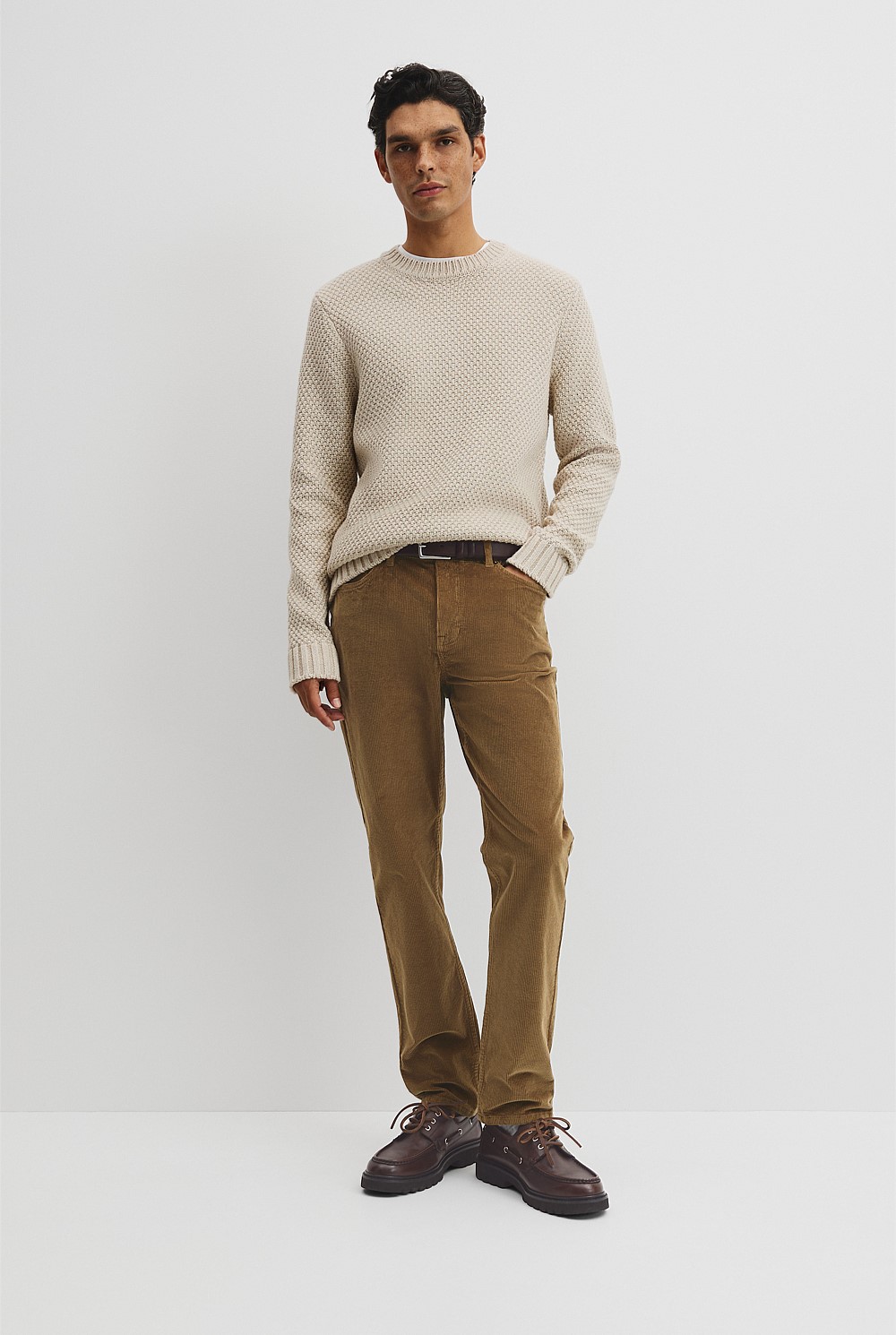 Australian Good Earth Cotton Blend Textured Crew Knit