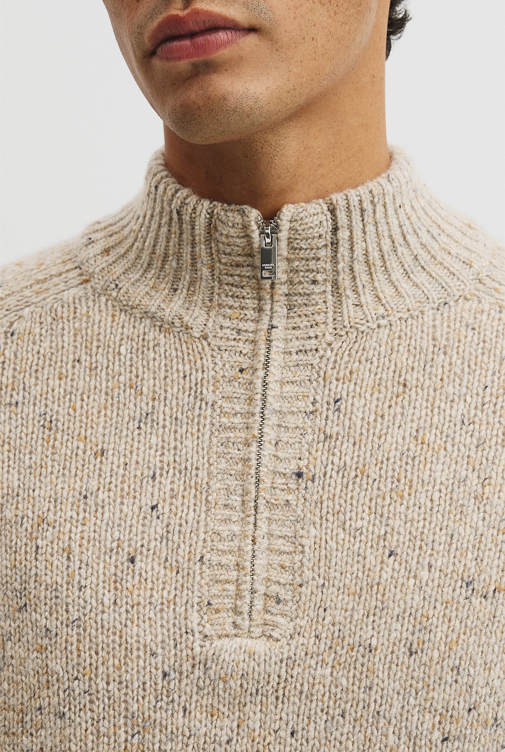 Merino Nep Quarter Zip Knit