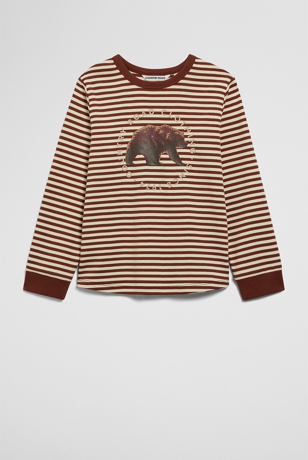 Organically Grown Cotton Stripe Bear T-Shirt
