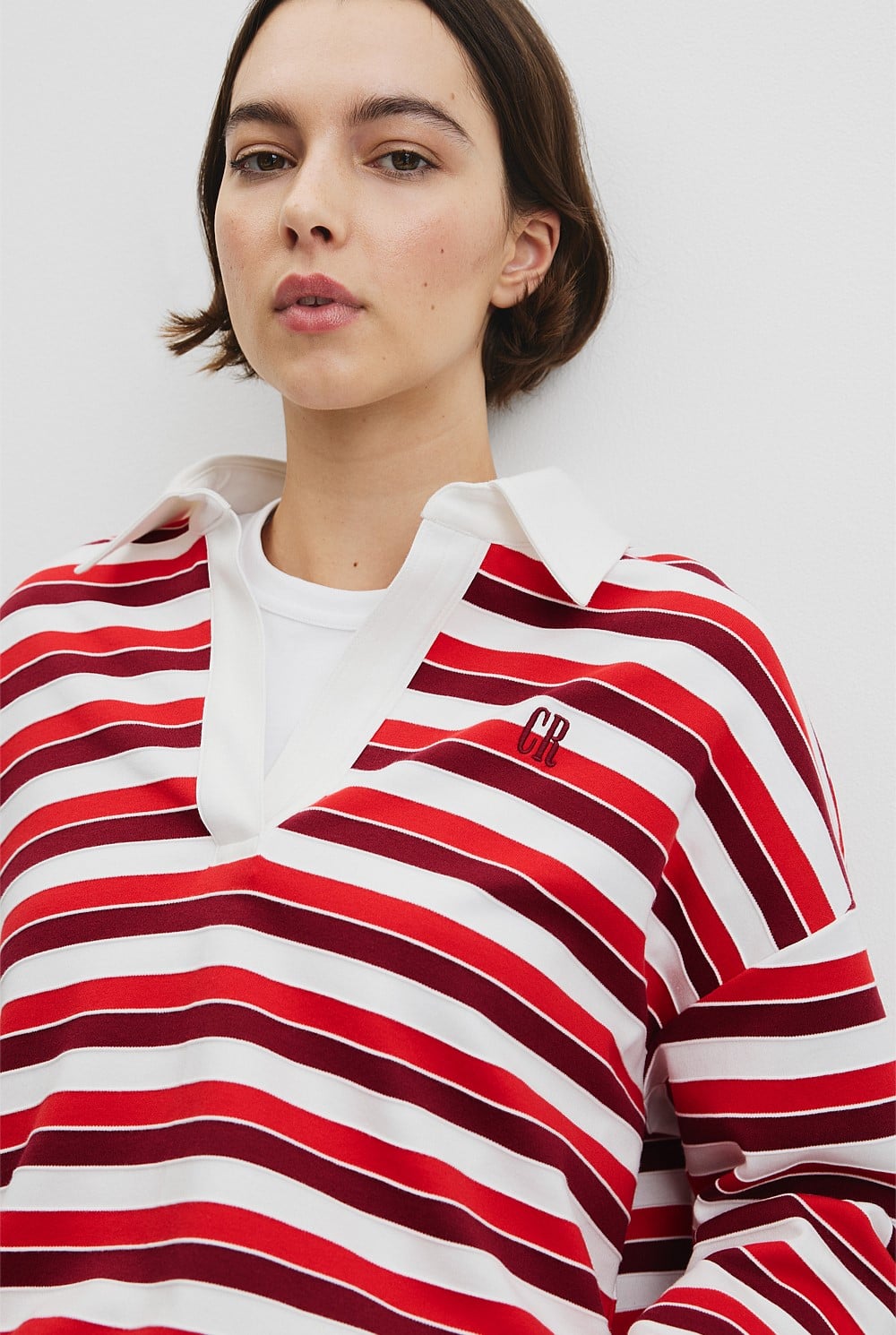 Australian Grown Cotton Stripe Texture Rugby Sweat