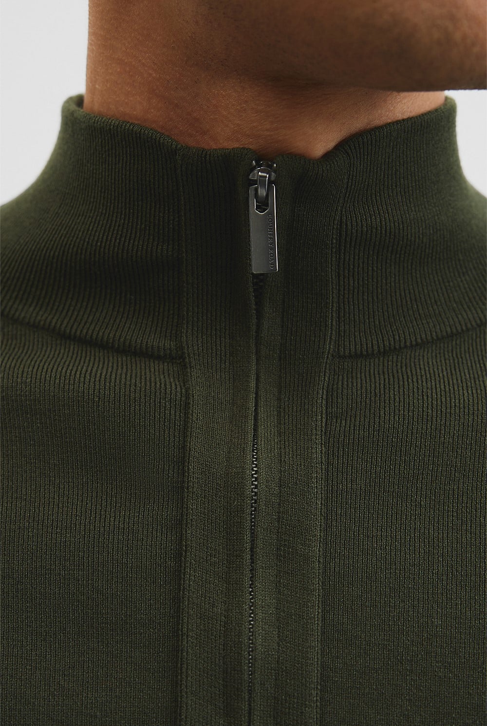 Australian Cotton Silk Blend Zip Through Knit Jacket