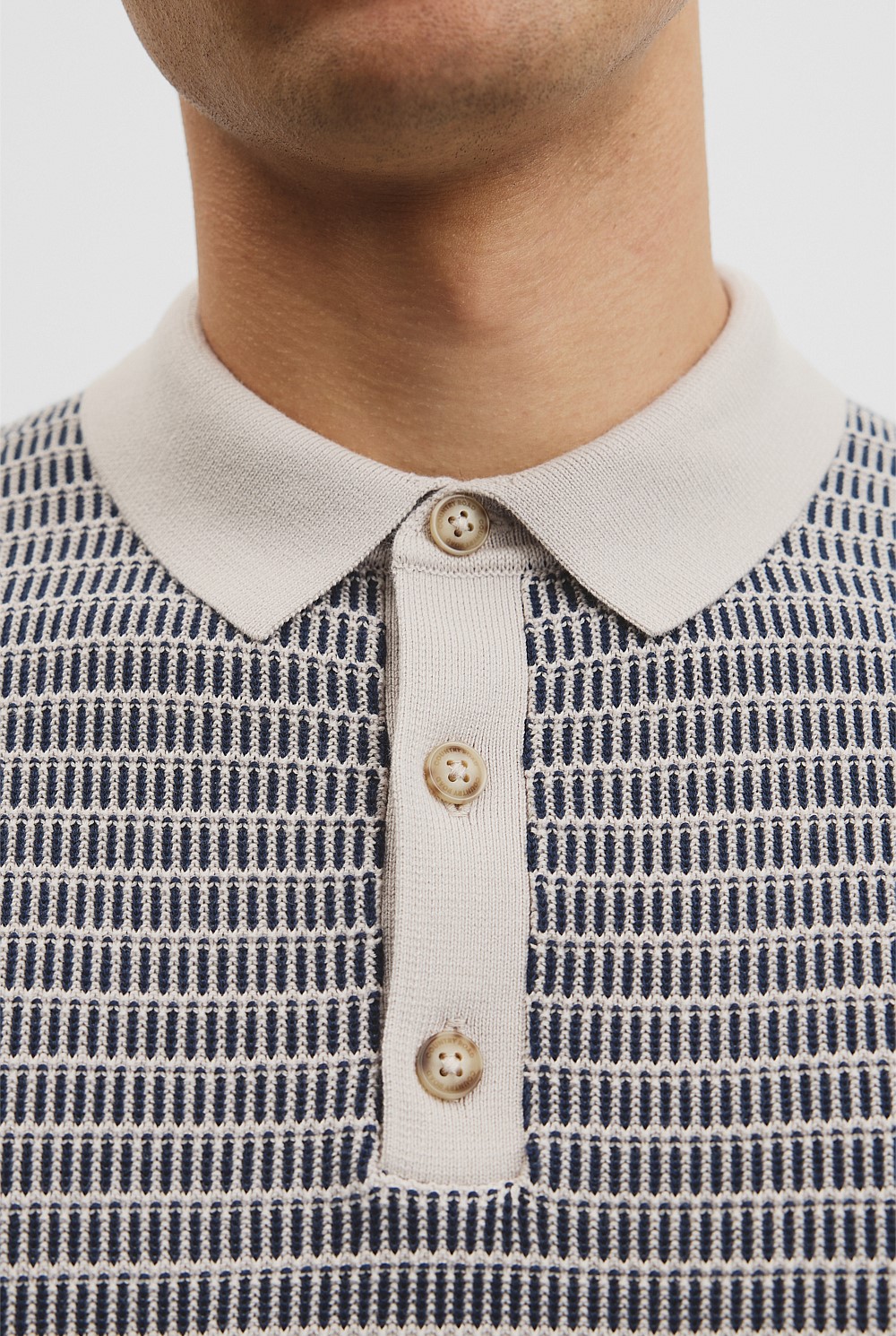 Australian Cotton Textured Knit Polo