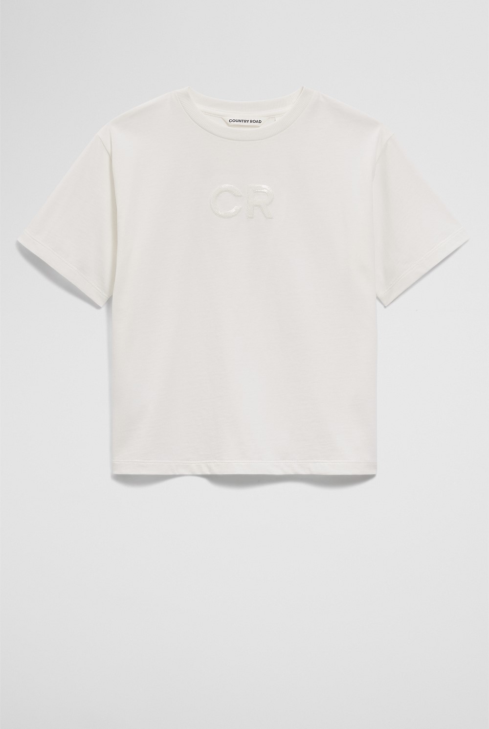 Australian Cotton Short Sleeve Sequin Logo T-Shirt