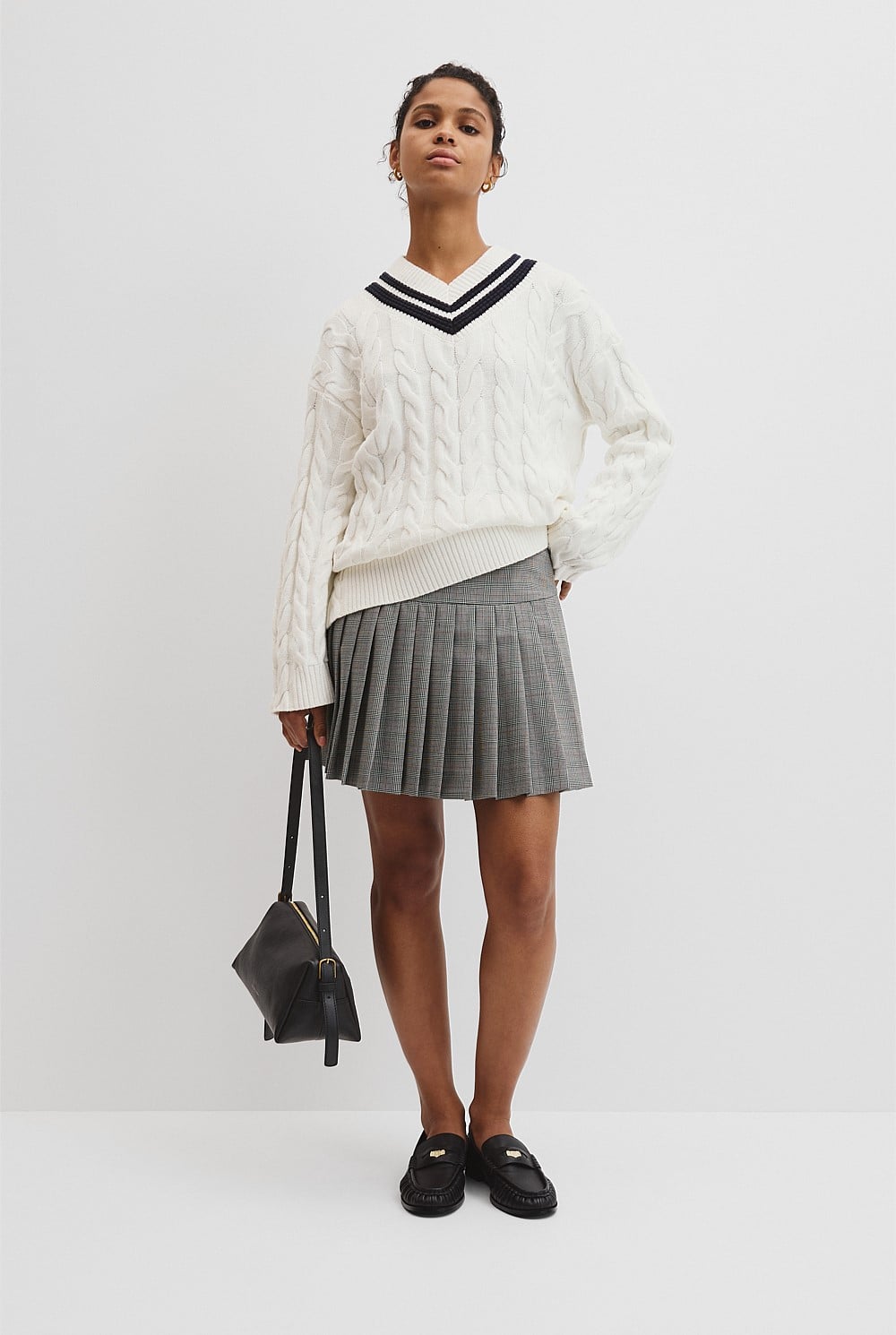V-Neck Cable Knit