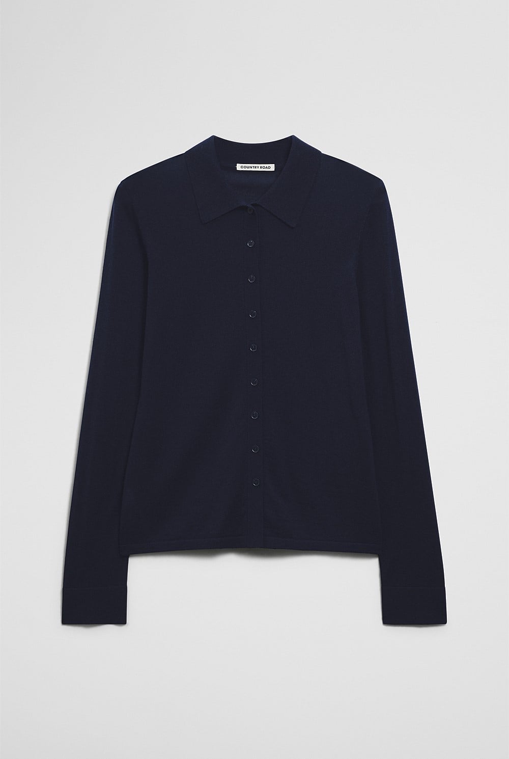 Merino Long Sleeve Knit Shirt
