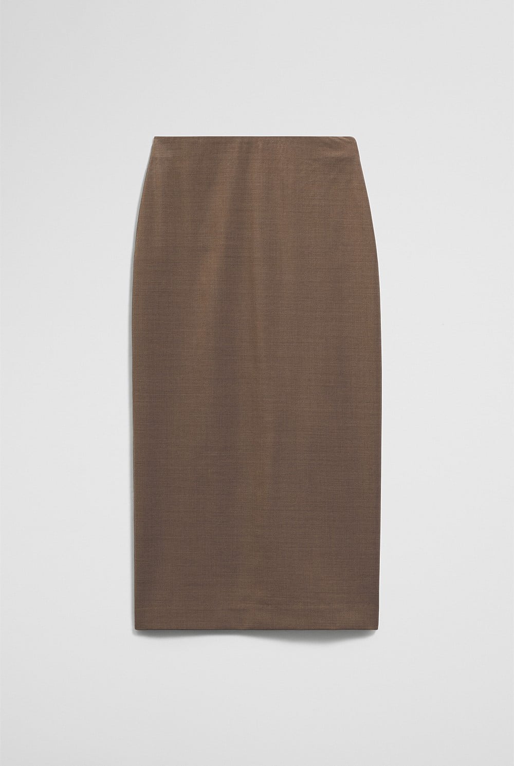 Wool Blend Midi Tailored Skirt