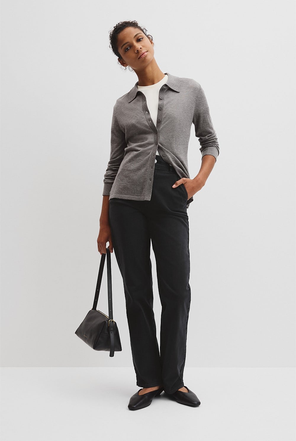 Merino Long Sleeve Knit Shirt
