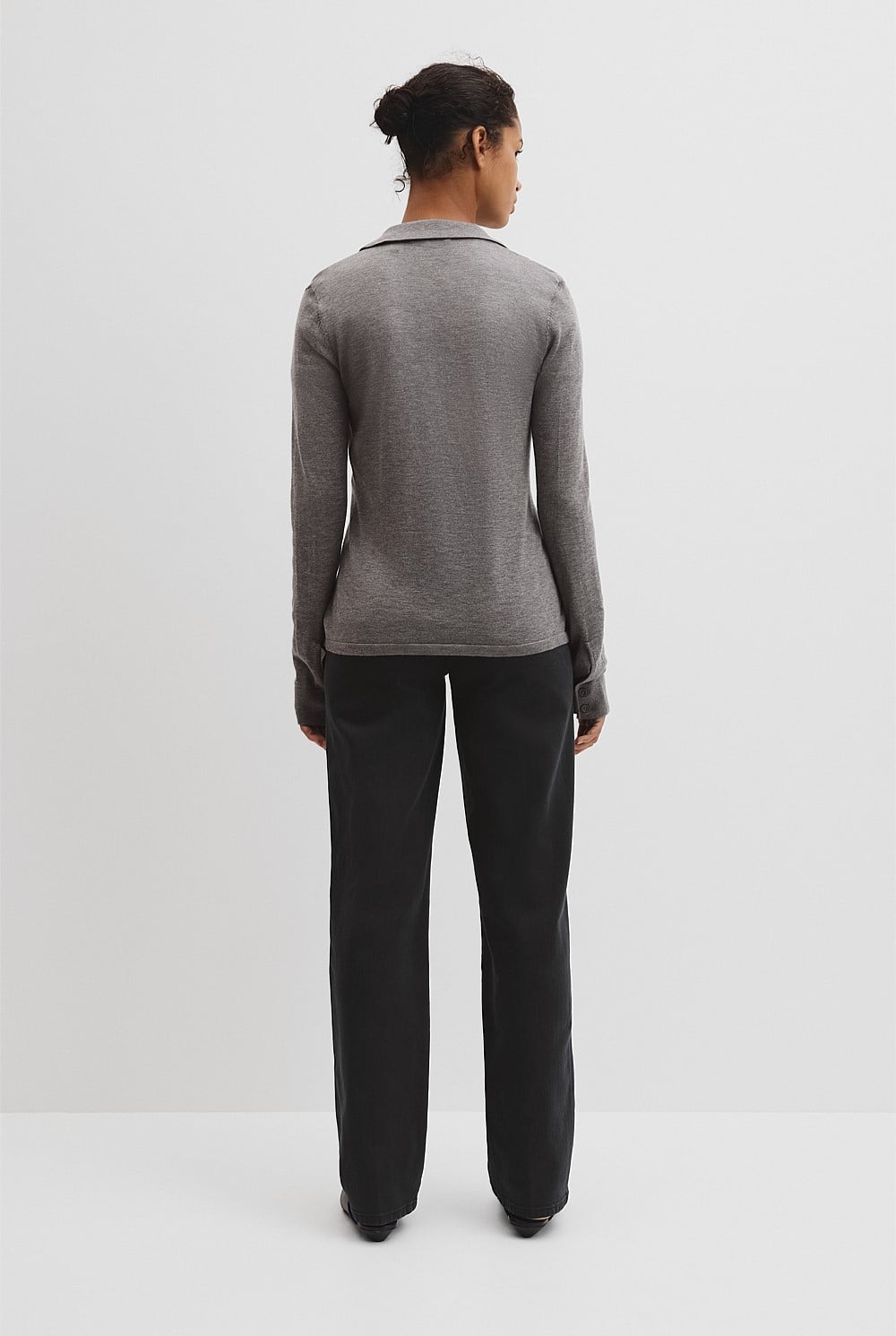 Merino Long Sleeve Knit Shirt