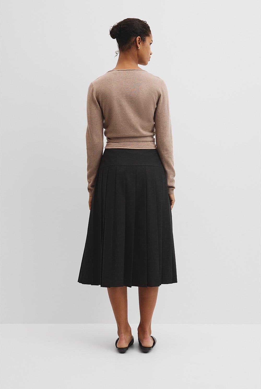Merino Button Detail Wrap Knit