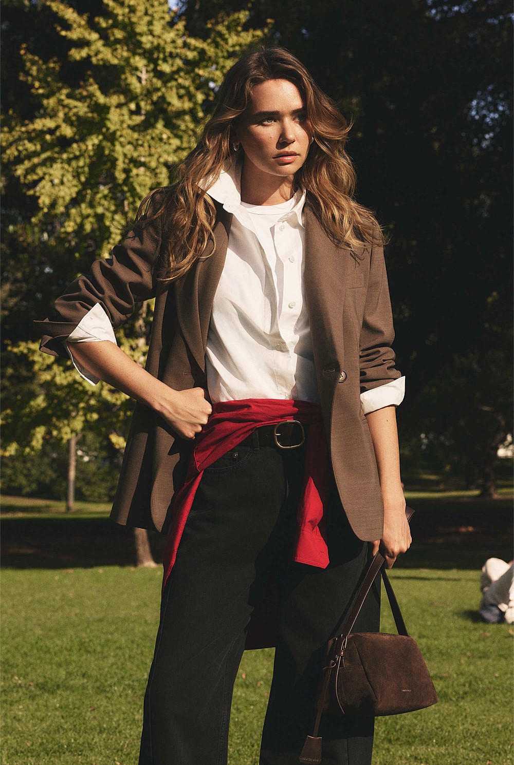 Wool Blend Cross Over Blazer