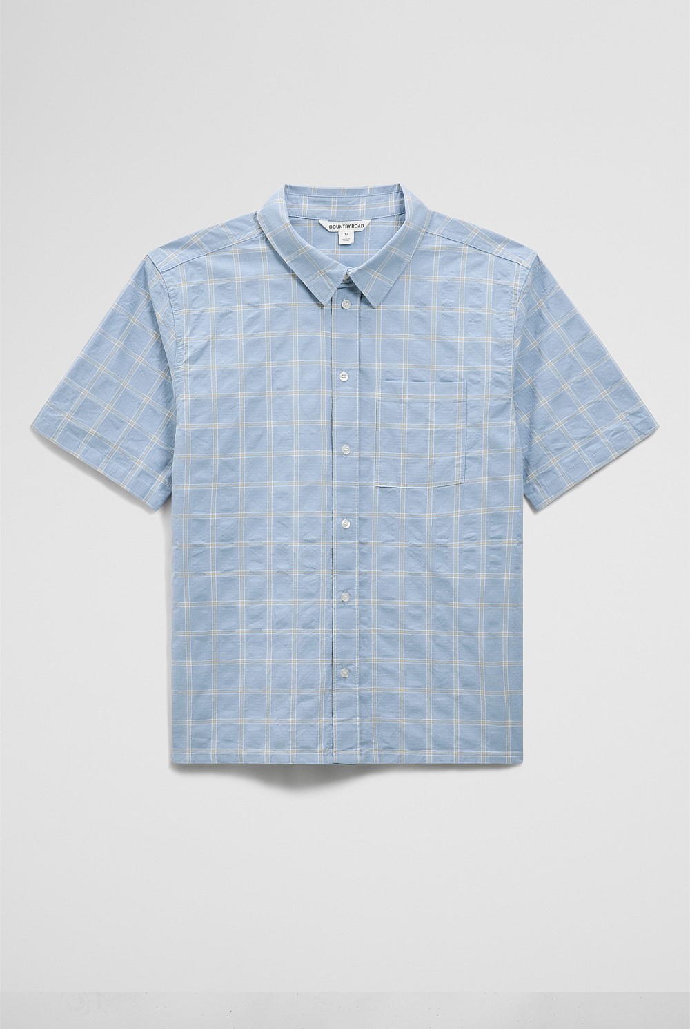 Teen Contrast Check Short Sleeve Shirt