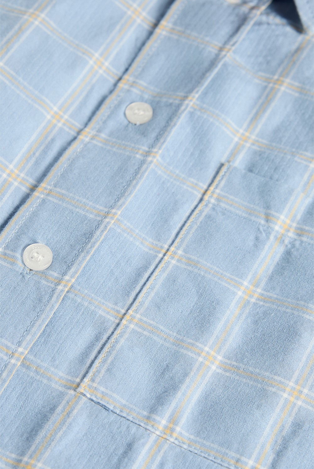 Teen Contrast Check Short Sleeve Shirt