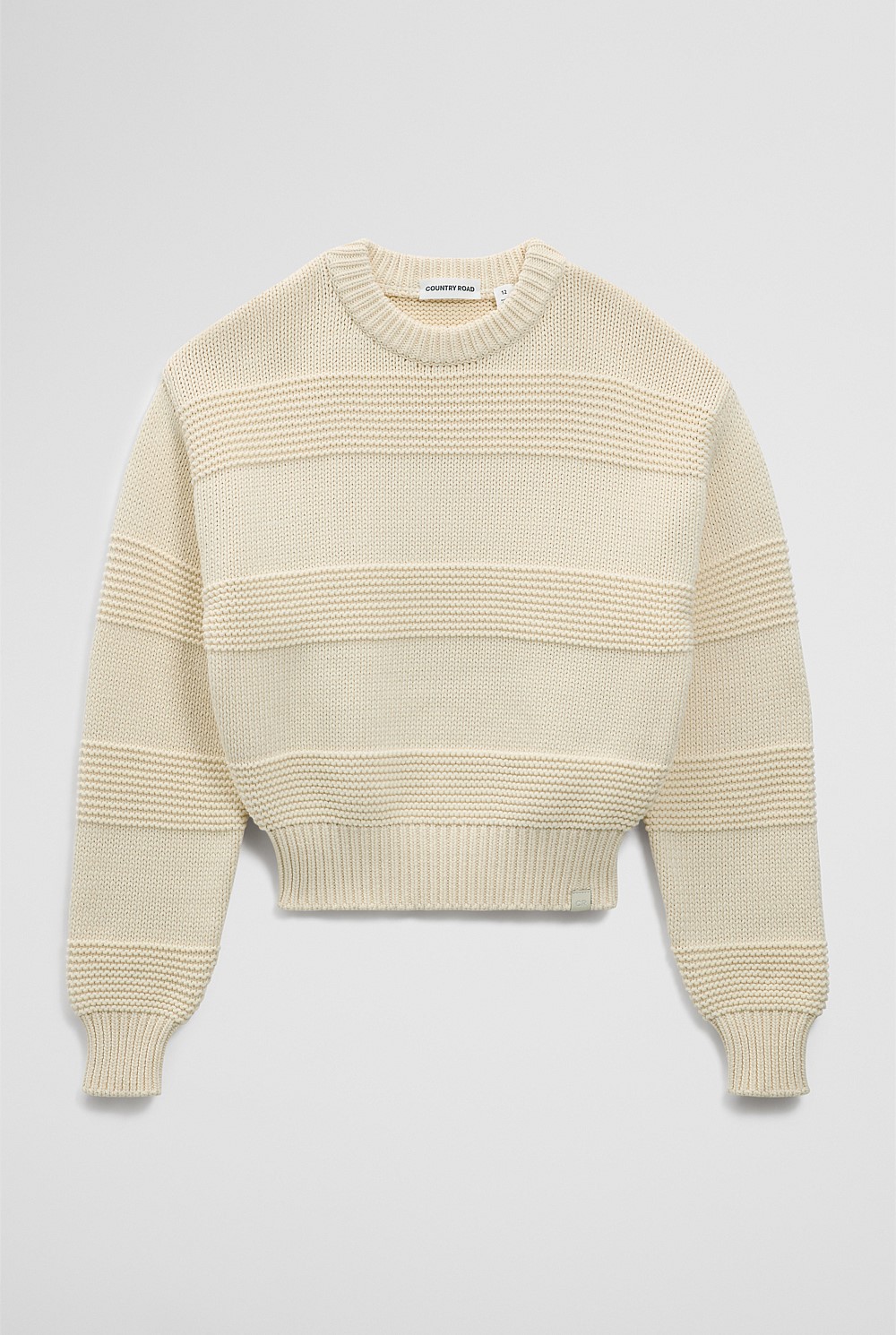 Teen Australian Cotton Blend Long Sleeve Relaxed Crop Knit