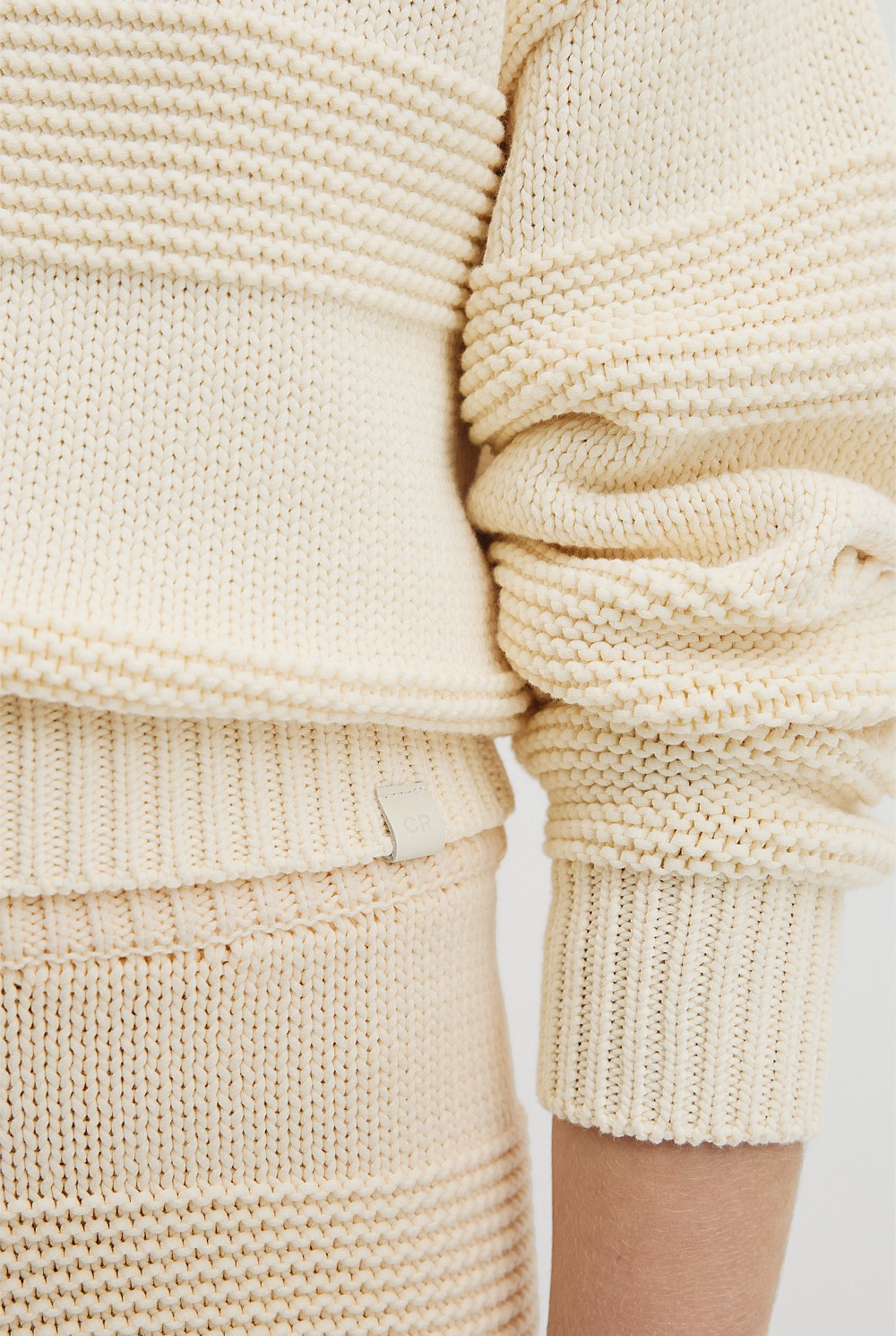 Teen Australian Cotton Blend Long Sleeve Relaxed Crop Knit