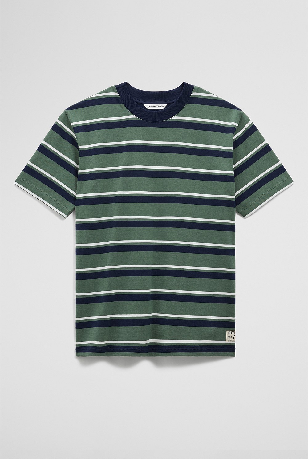 Teen Australian Cotton Relaxed Stripe Short Sleeve T-Shirt