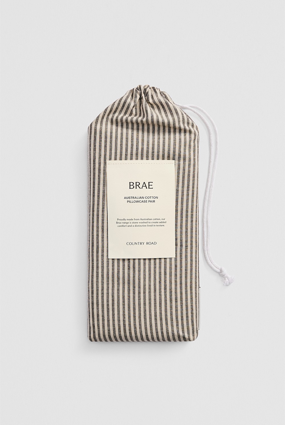 Brae Australian Cotton Stripe Standard Pillowcase Pair
