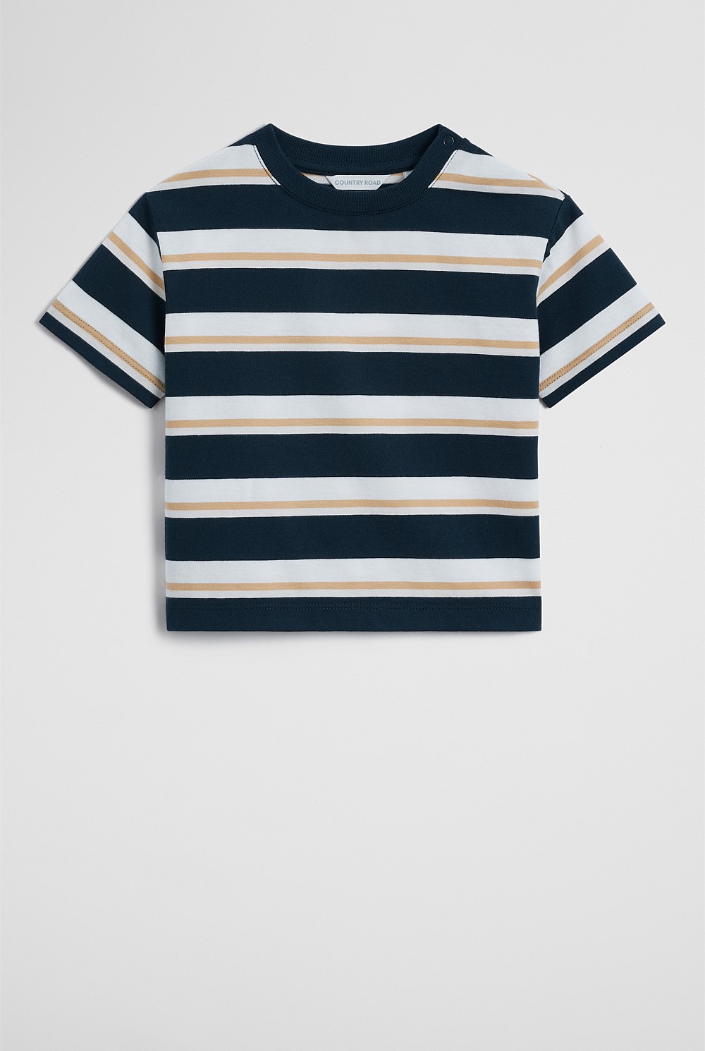 Australian Cotton Oversized Stripe Short Sleeve T-Shirt